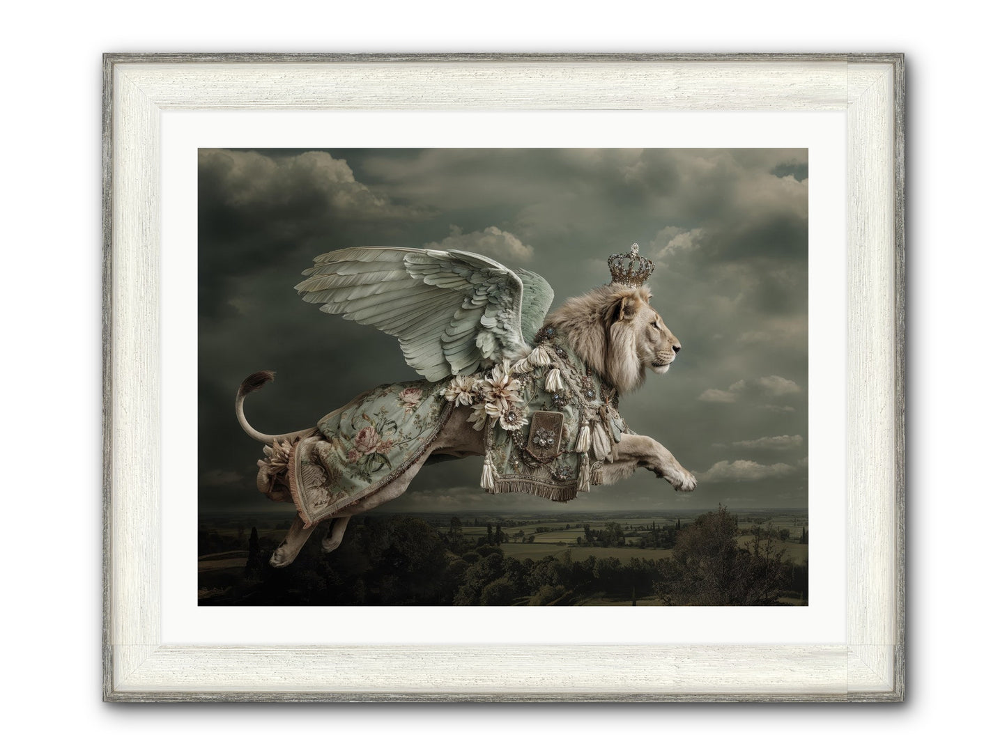 A Diary Left In Moonlight Framed Print - Driftwood White 32x24