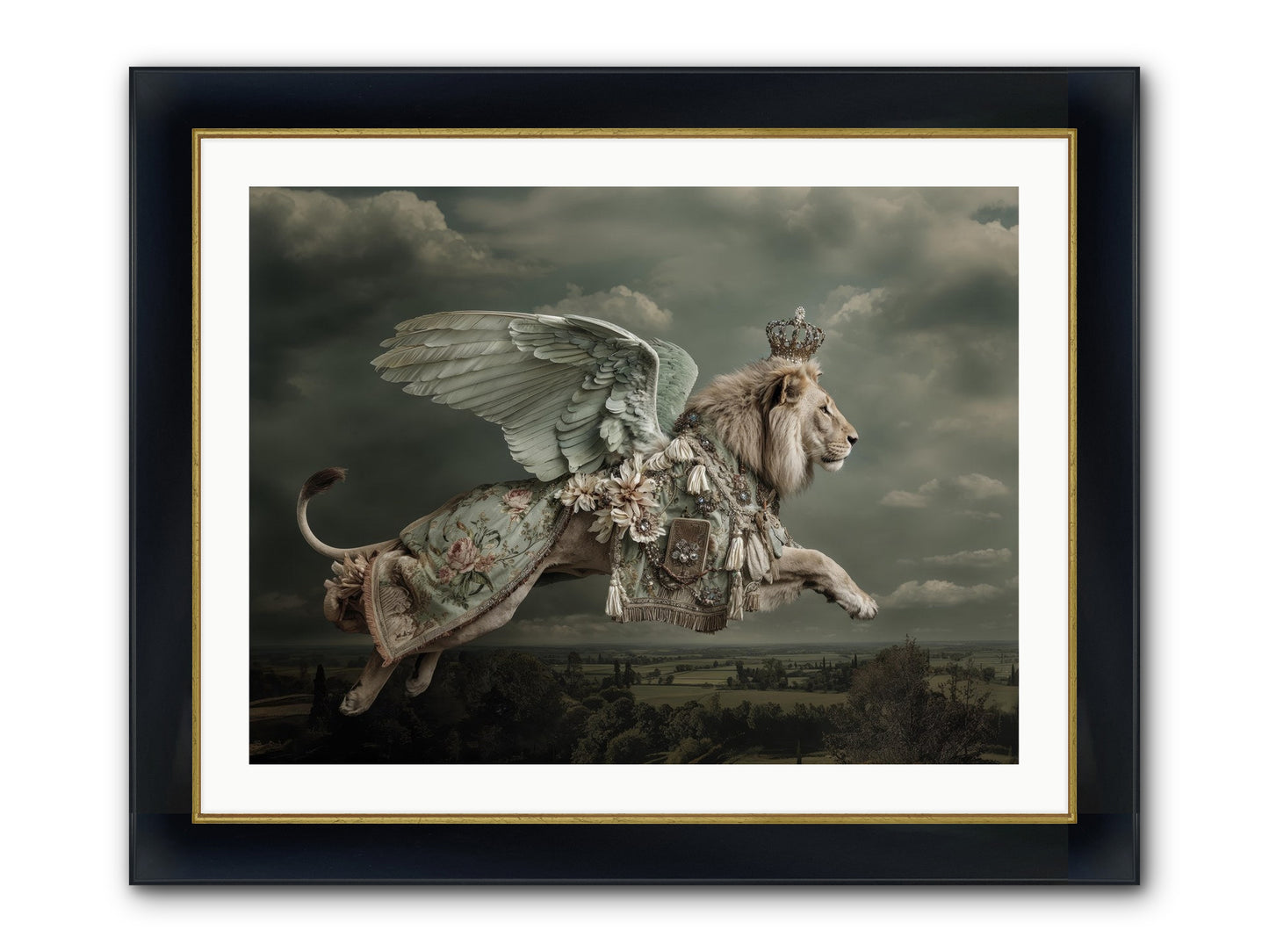 A Diary Left In Moonlight Framed Print - Wide Black w/Gold 32x24