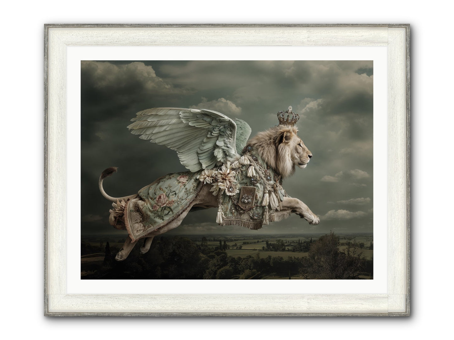 A Diary Left In Moonlight Framed Print - Driftwood White 40x30