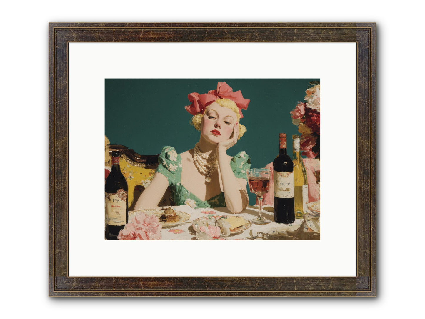 A Feast Made For One Framed Print - Slimwoods Black/Gold 12x9