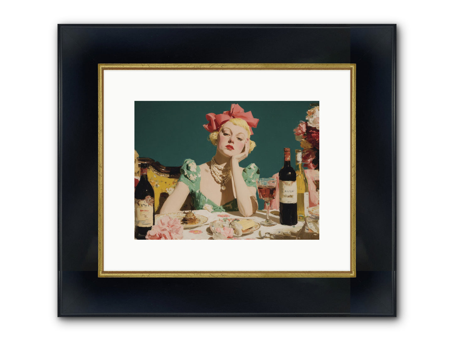 A Feast Made For One Framed Print - Wide Black w/Gold 12x9