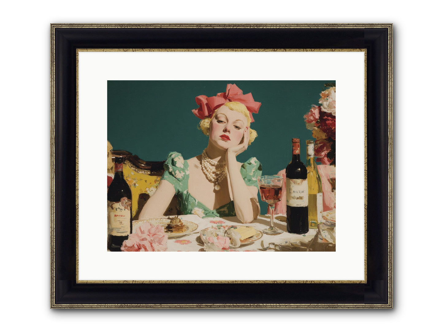 A Feast Made For One Framed Print - Black & Gold 16x12