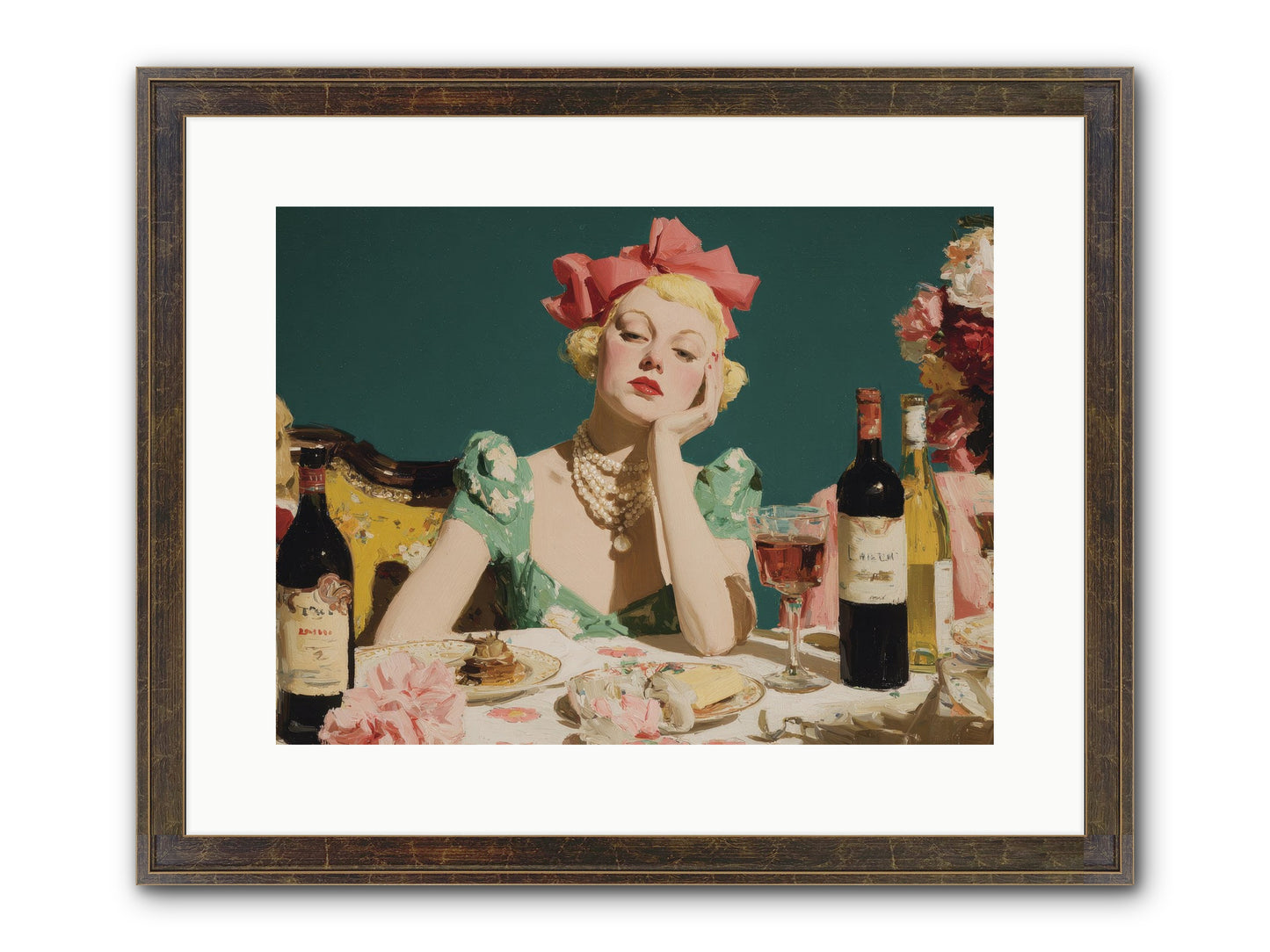 A Feast Made For One Framed Print - Slimwoods Black/Gold 16x12