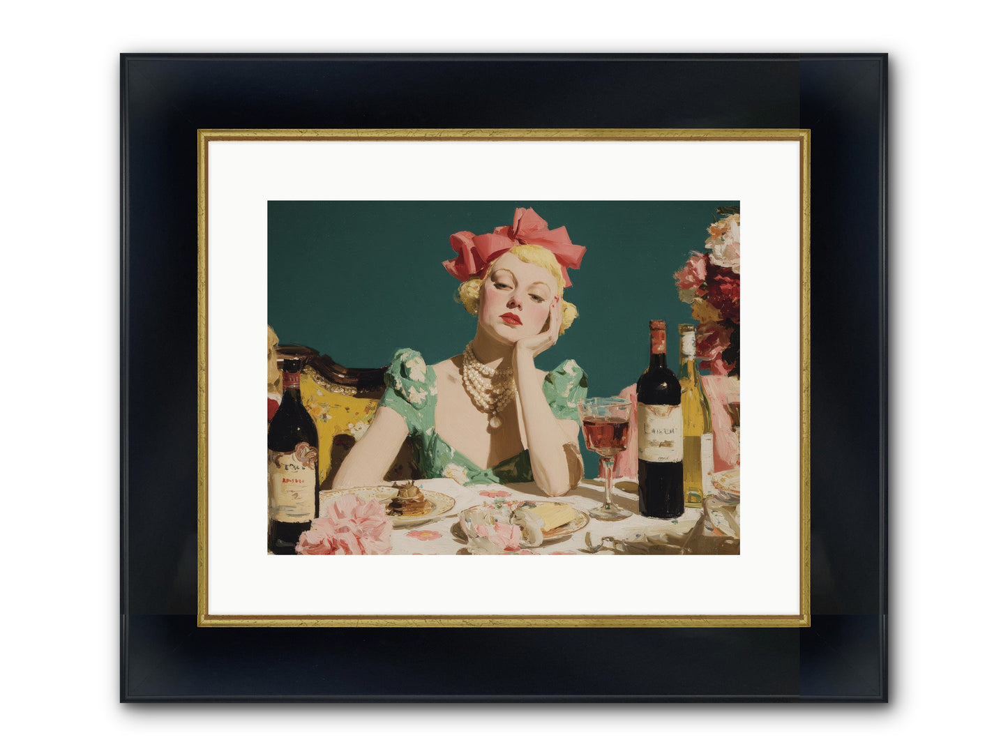 A Feast Made For One Framed Print - Wide Black w/Gold 16x12