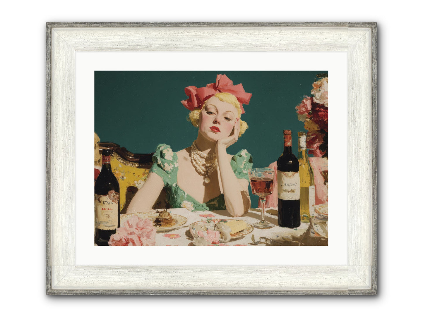 A Feast Made For One Framed Print - Driftwood White 24x18