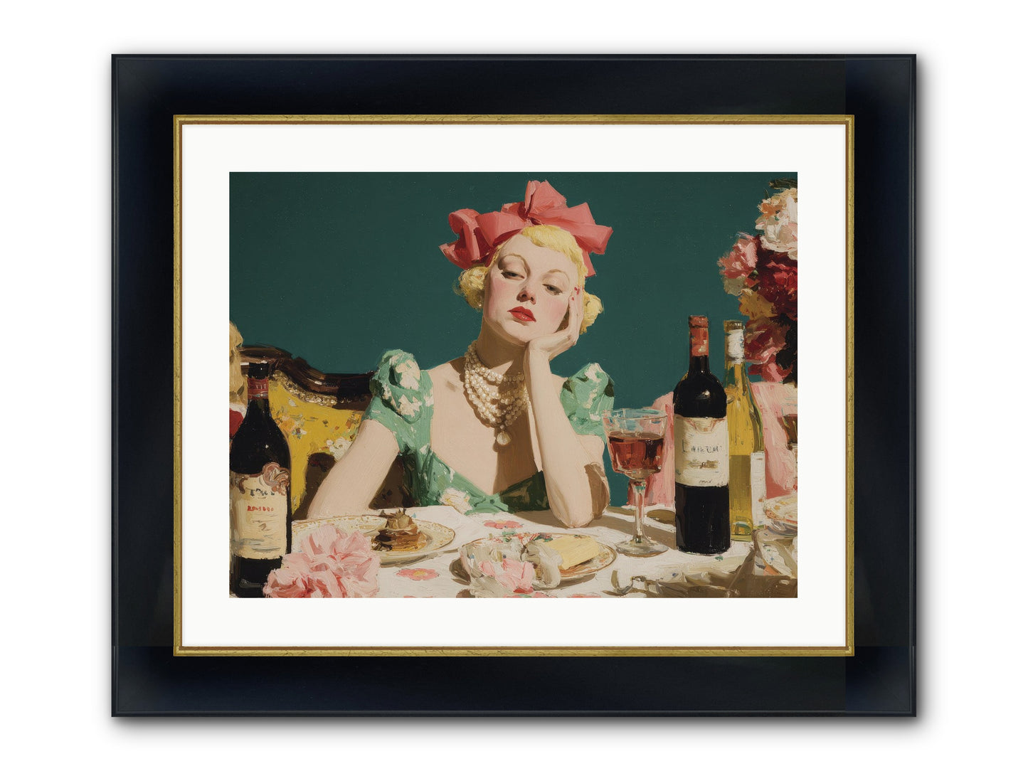 A Feast Made For One Framed Print - Wide Black w/Gold 24x18