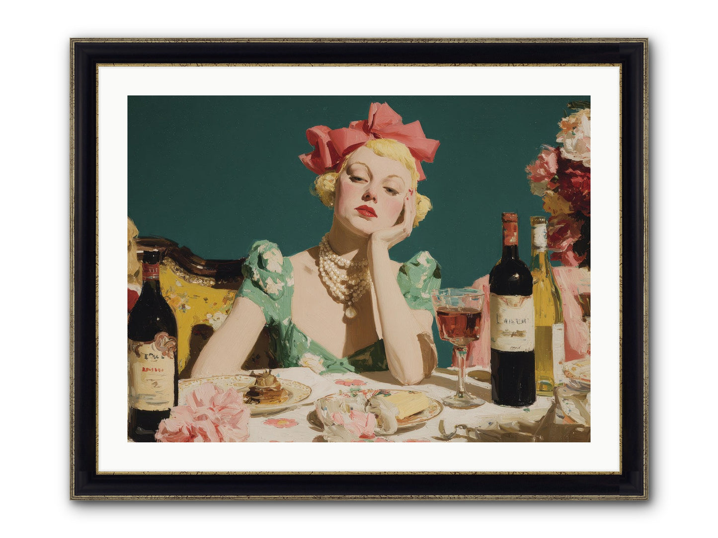 A Feast Made For One Framed Print - Black & Gold 32x24