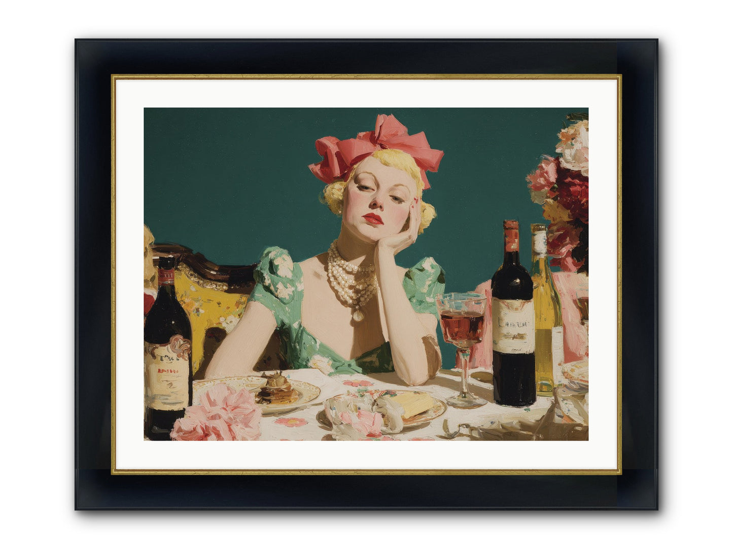 A Feast Made For One Framed Print - Wide Black w/Gold 32x24