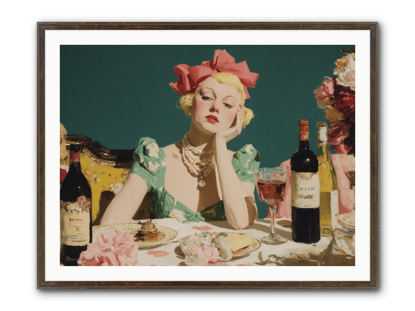 A Feast Made For One Framed Print - Slimwoods Black/Gold 40x30