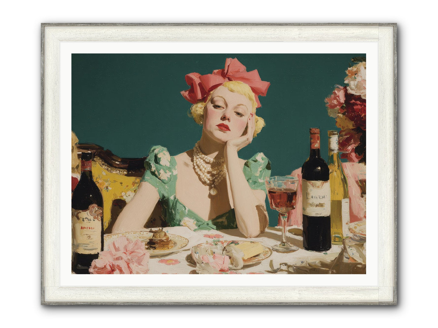 A Feast Made For One Framed Print - Driftwood White 48x36