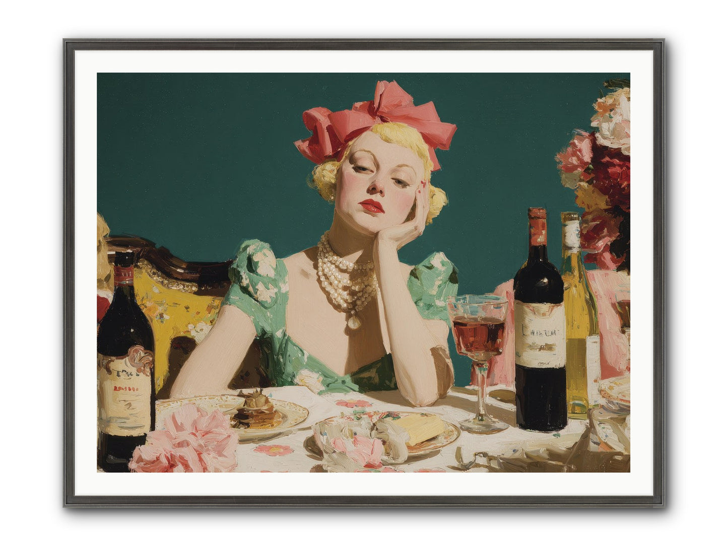 A Feast Made For One Framed Print - Slimwoods Black/Silver 48x36