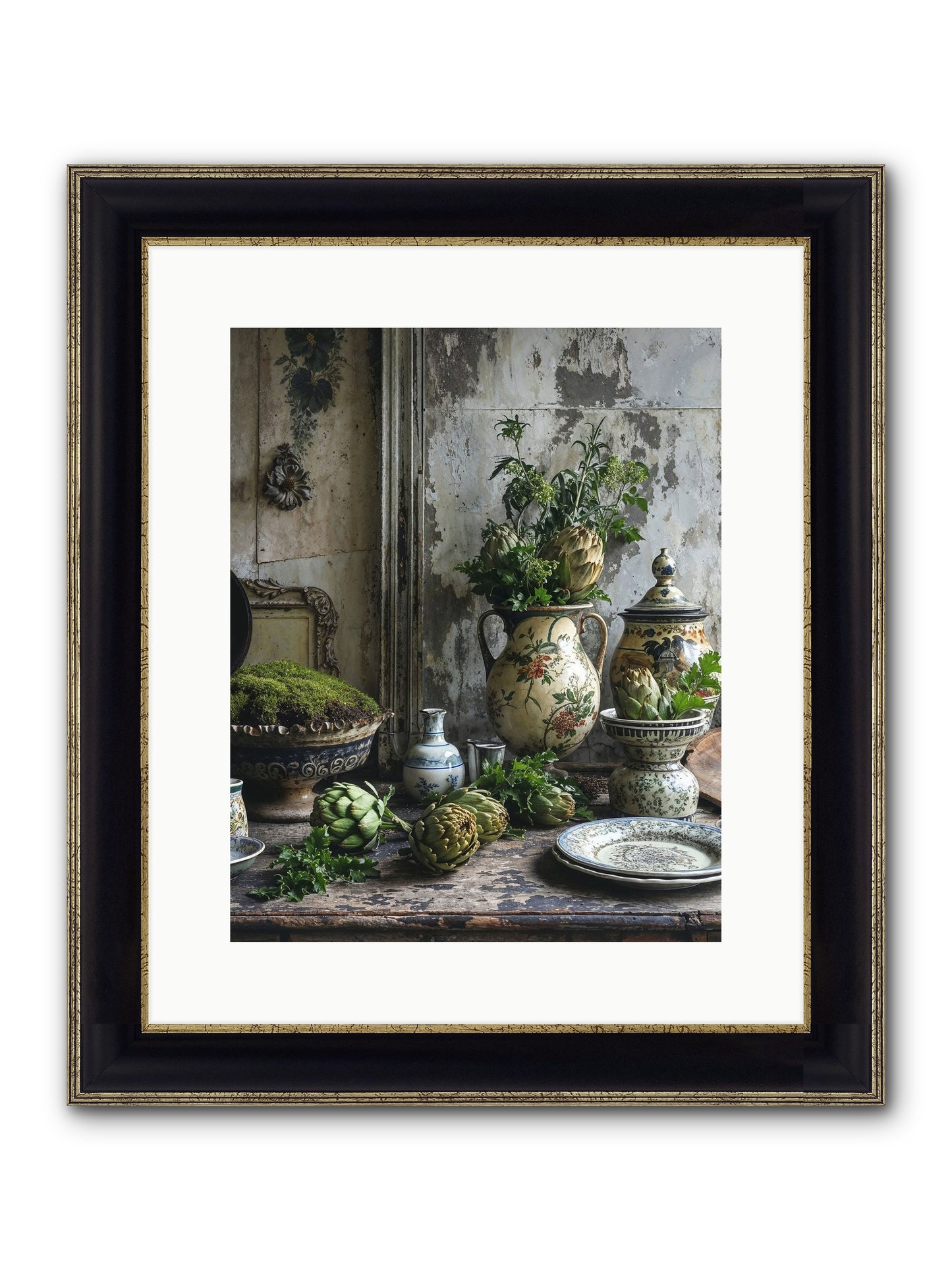 A Fine Collaboration Framed Print - Black & Gold 12x15