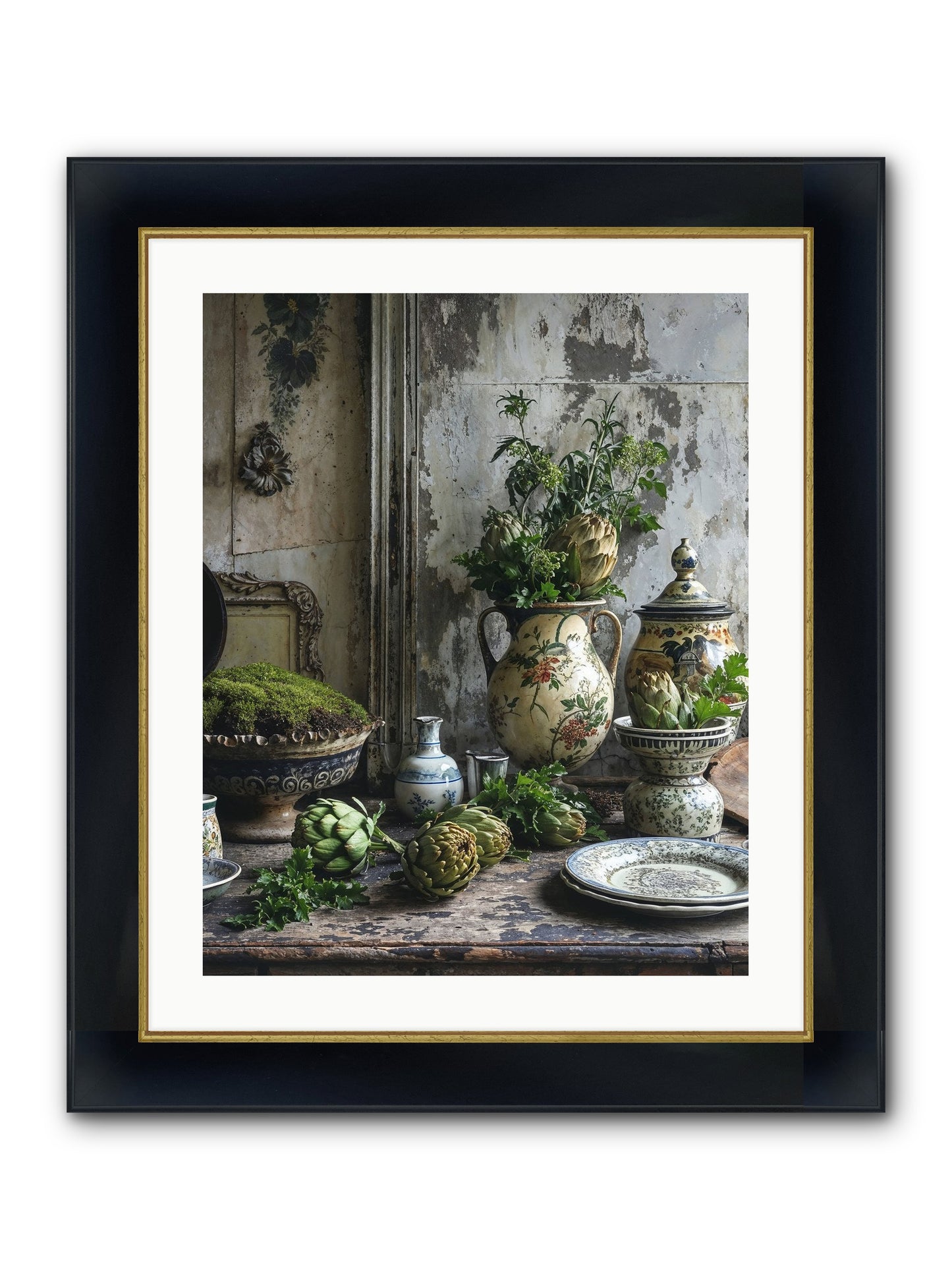 A Fine Collaboration Framed Print - Wide Black w/Gold 20x25