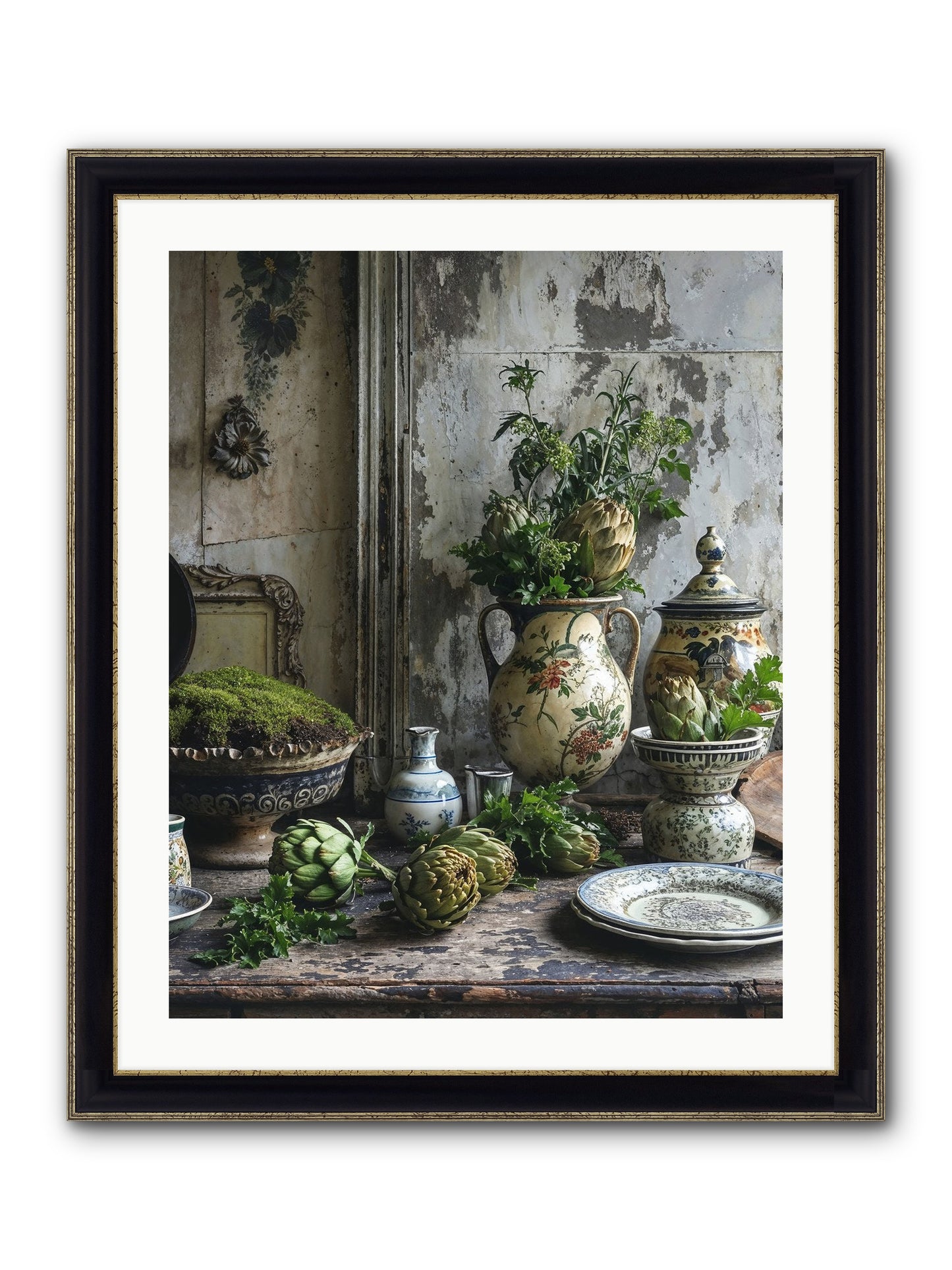 A Fine Collaboration Framed Print - Black & Gold 24x30