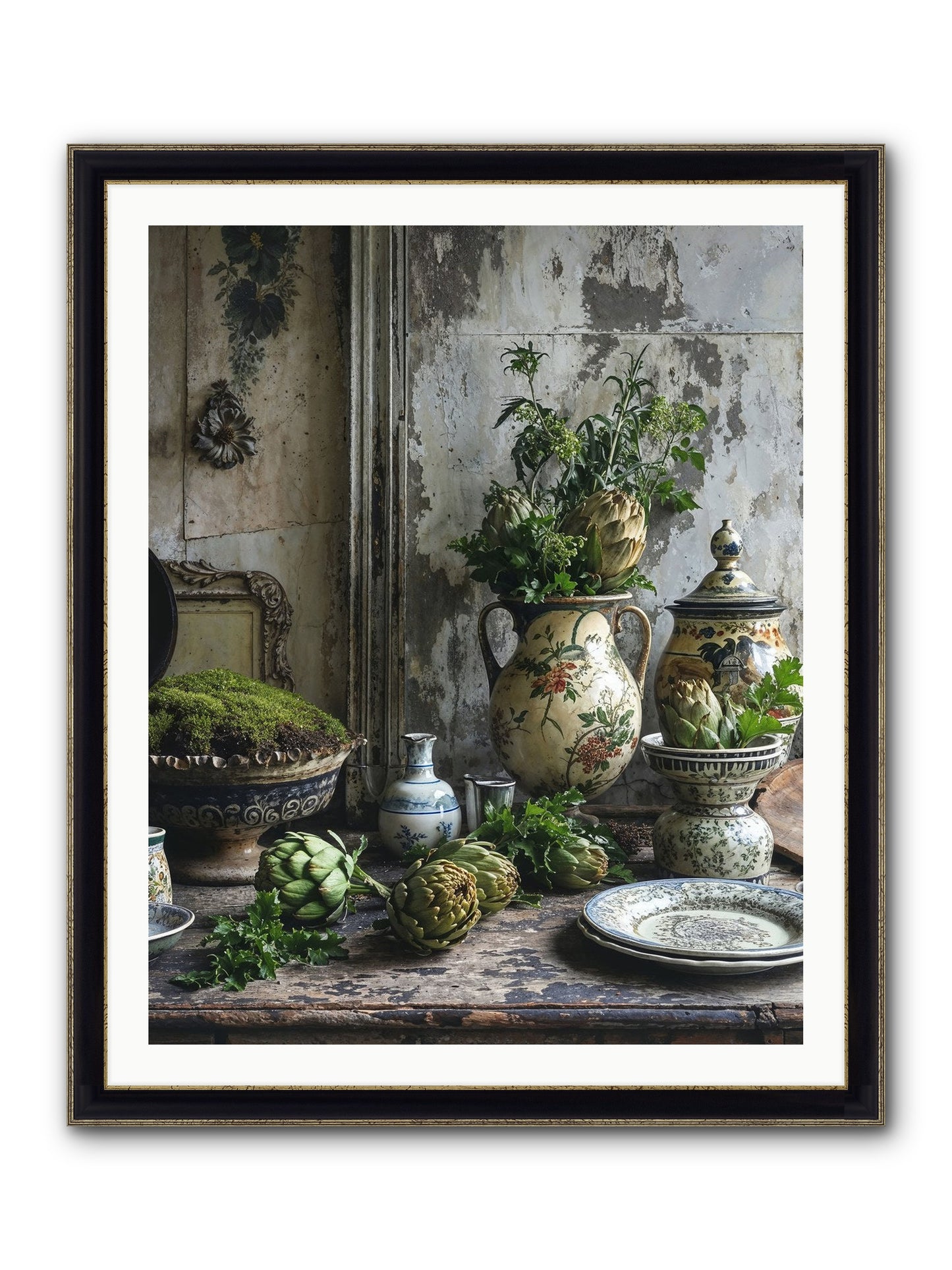 A Fine Collaboration Framed Print - Black & Gold 32x40