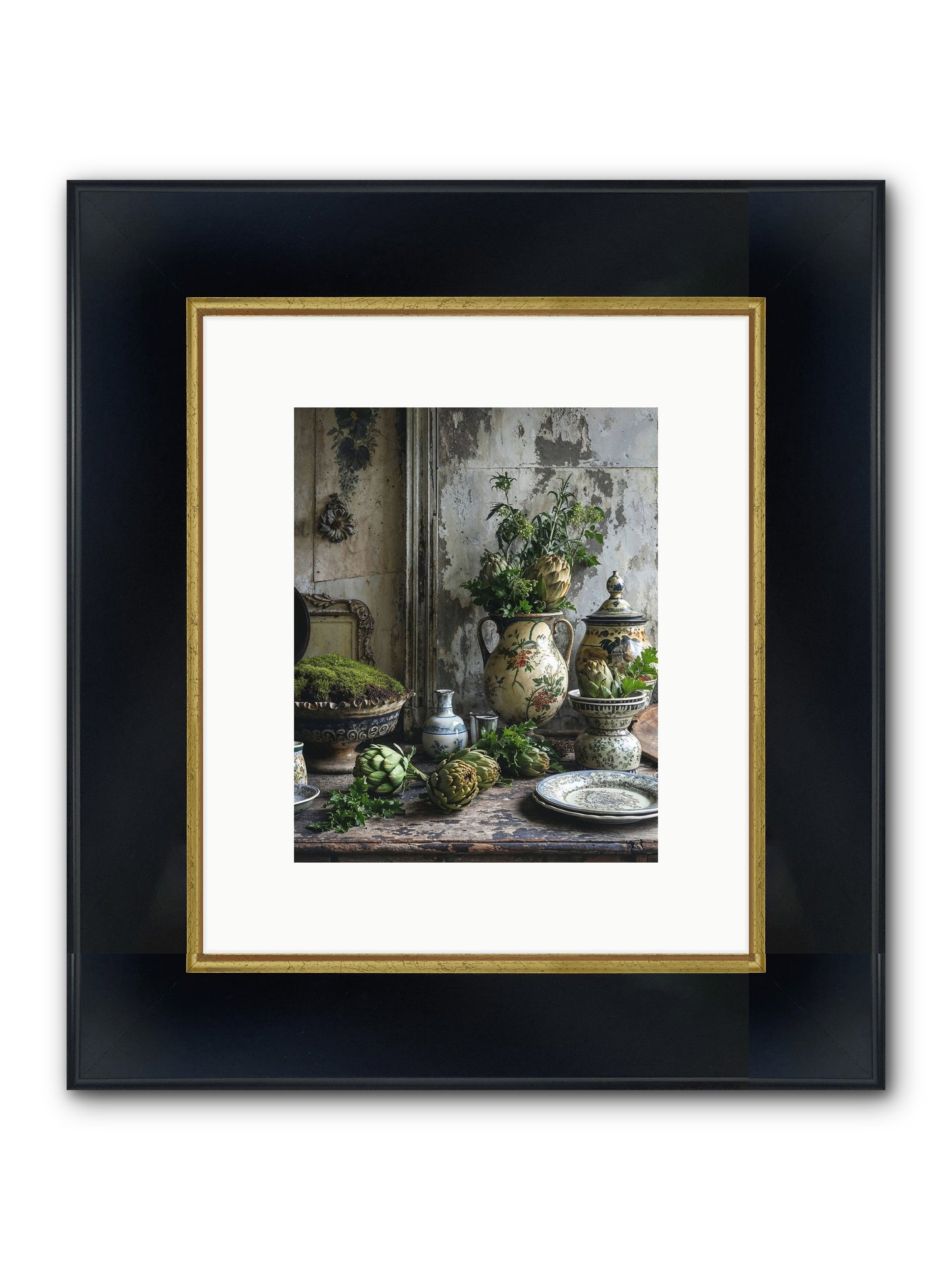 A Fine Collaboration Framed Print - Wide Black w/Gold 8x10