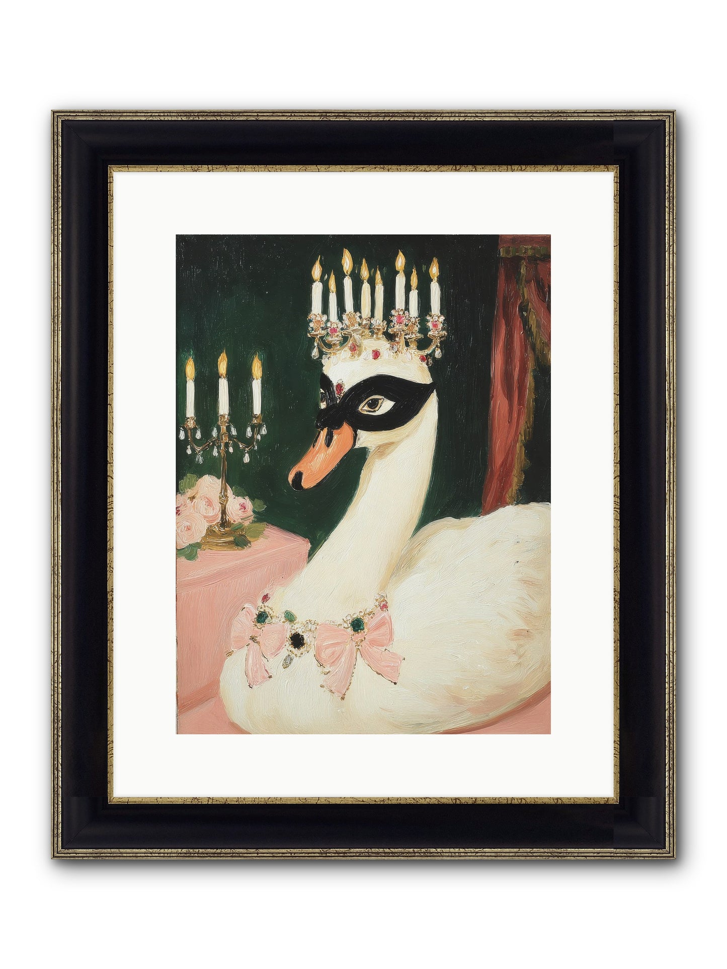 A Flutter Of Delight Framed Print - Black & Gold 12x16