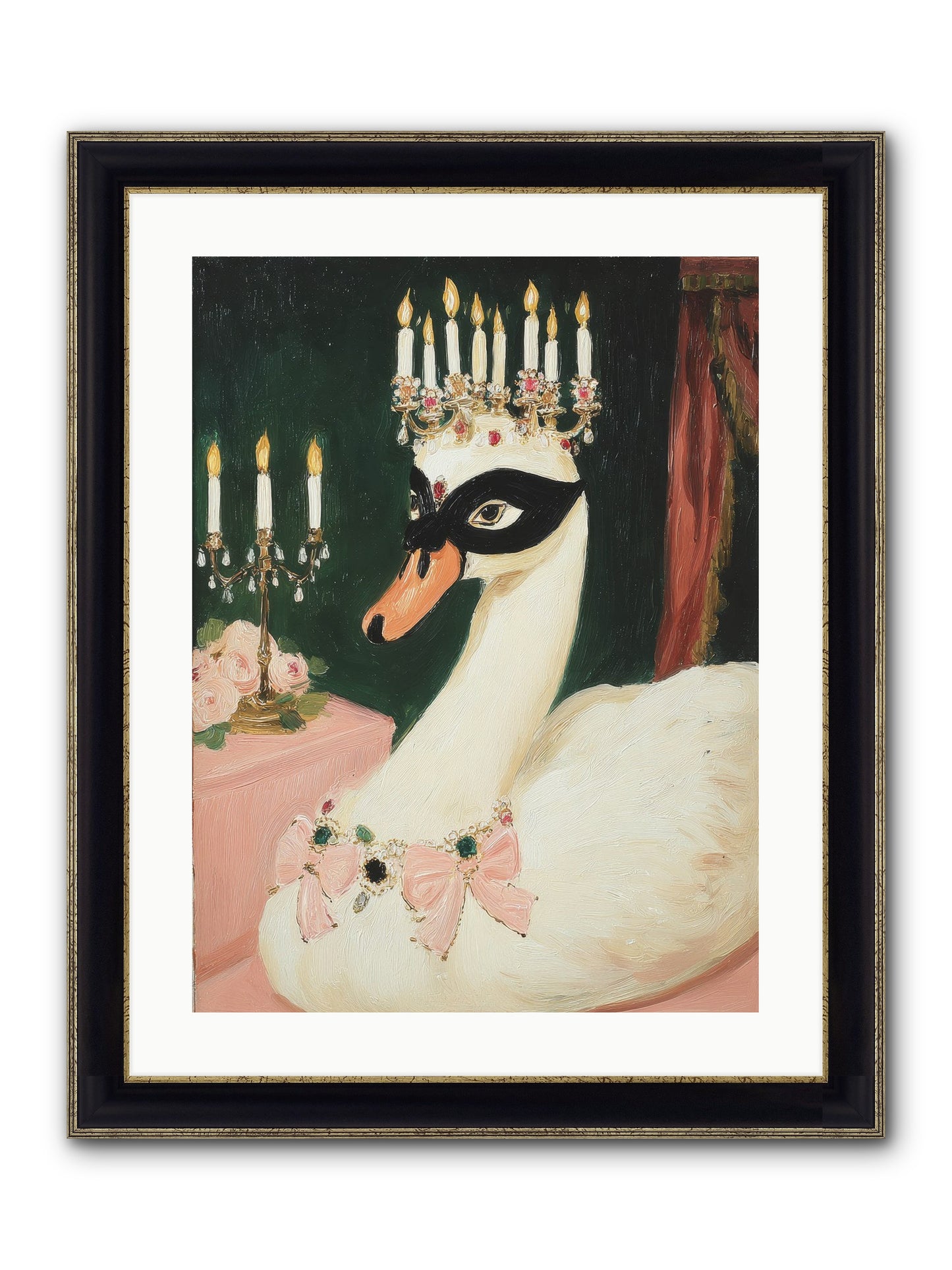 A Flutter Of Delight Framed Print - Black & Gold 18x24