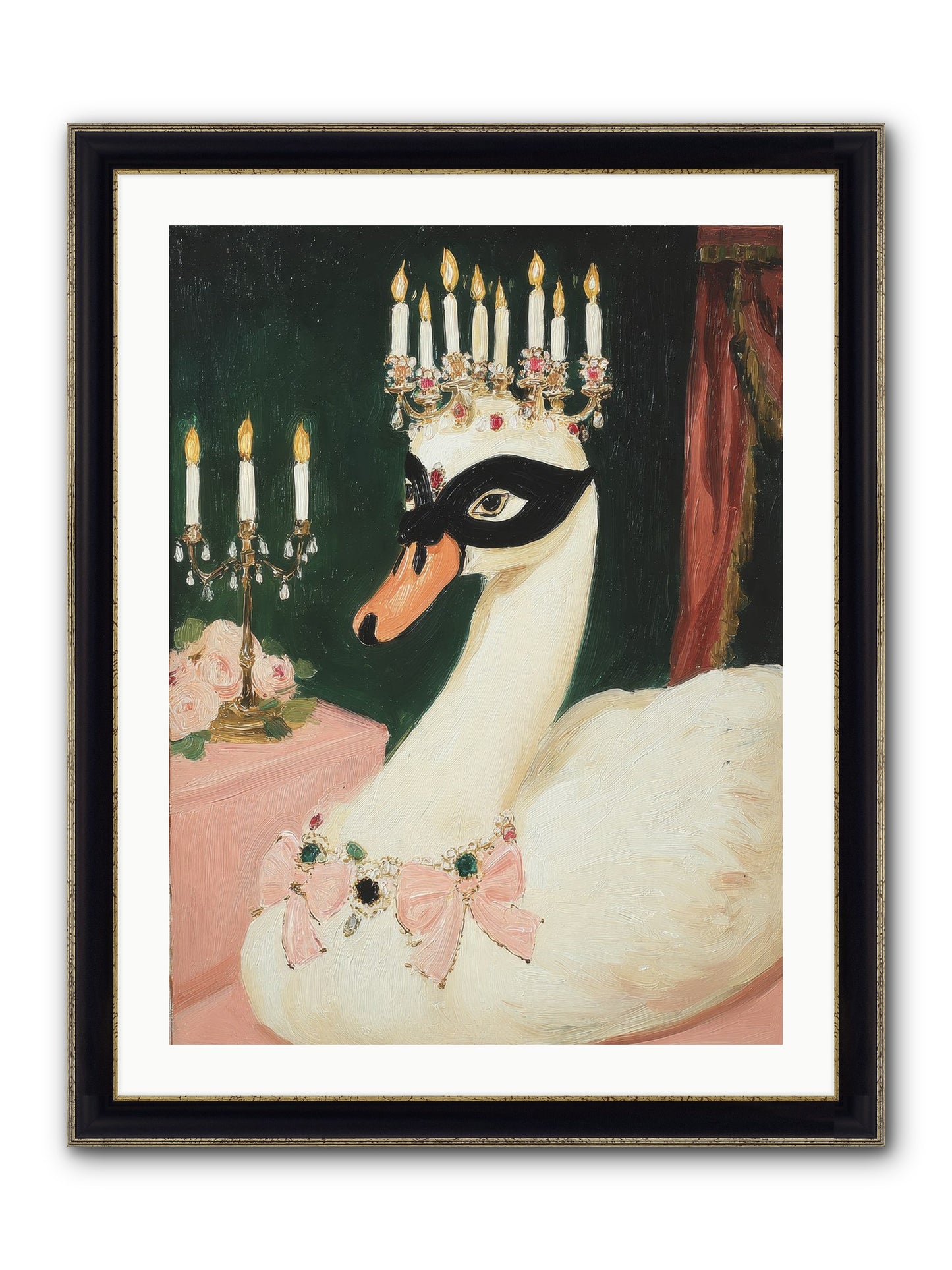 A Flutter Of Delight Framed Print - Black & Gold 24x32
