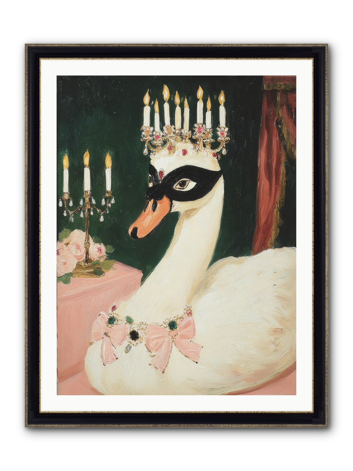 A Flutter Of Delight Framed Print - Black & Gold 30x40