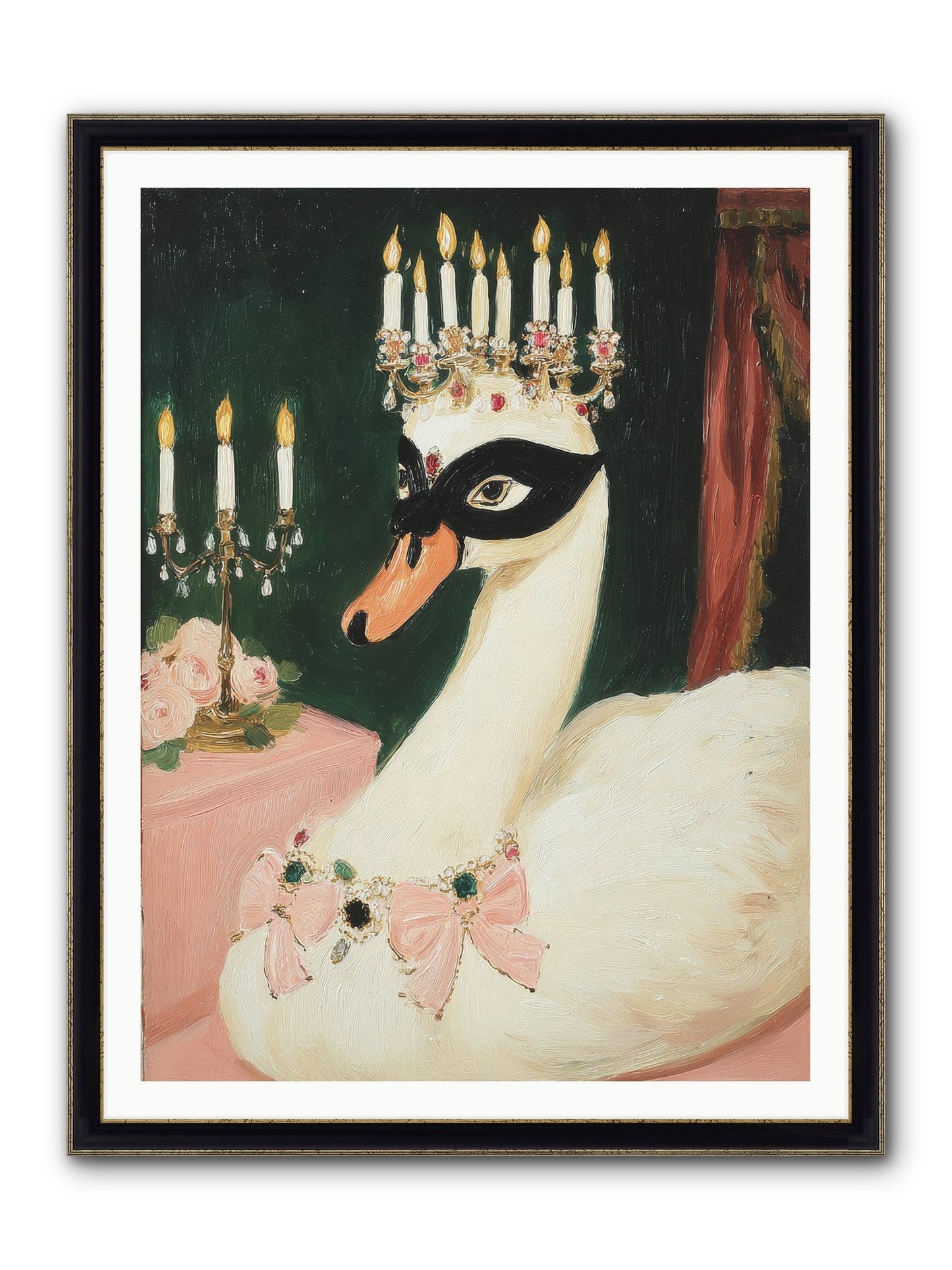 A Flutter Of Delight Framed Print - Black & Gold 36x48