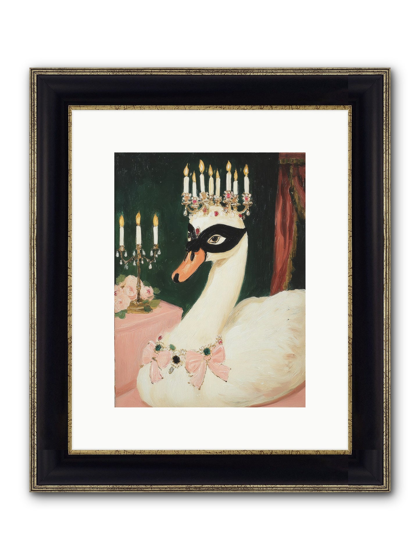 A Flutter Of Delight Framed Print - Black & Gold 9x12