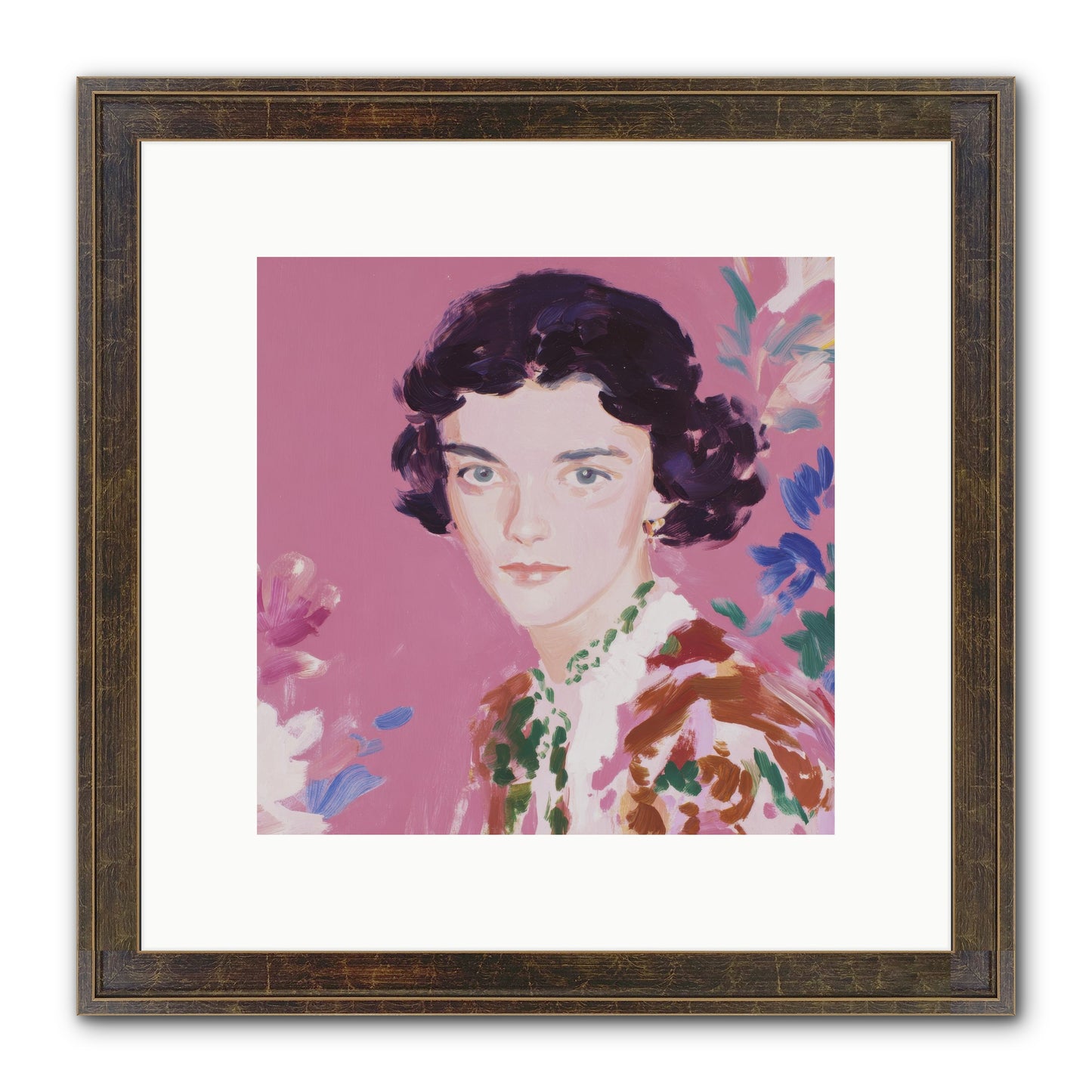 A Gentle Turn Framed Print - Slimwoods Black/Gold 10x10