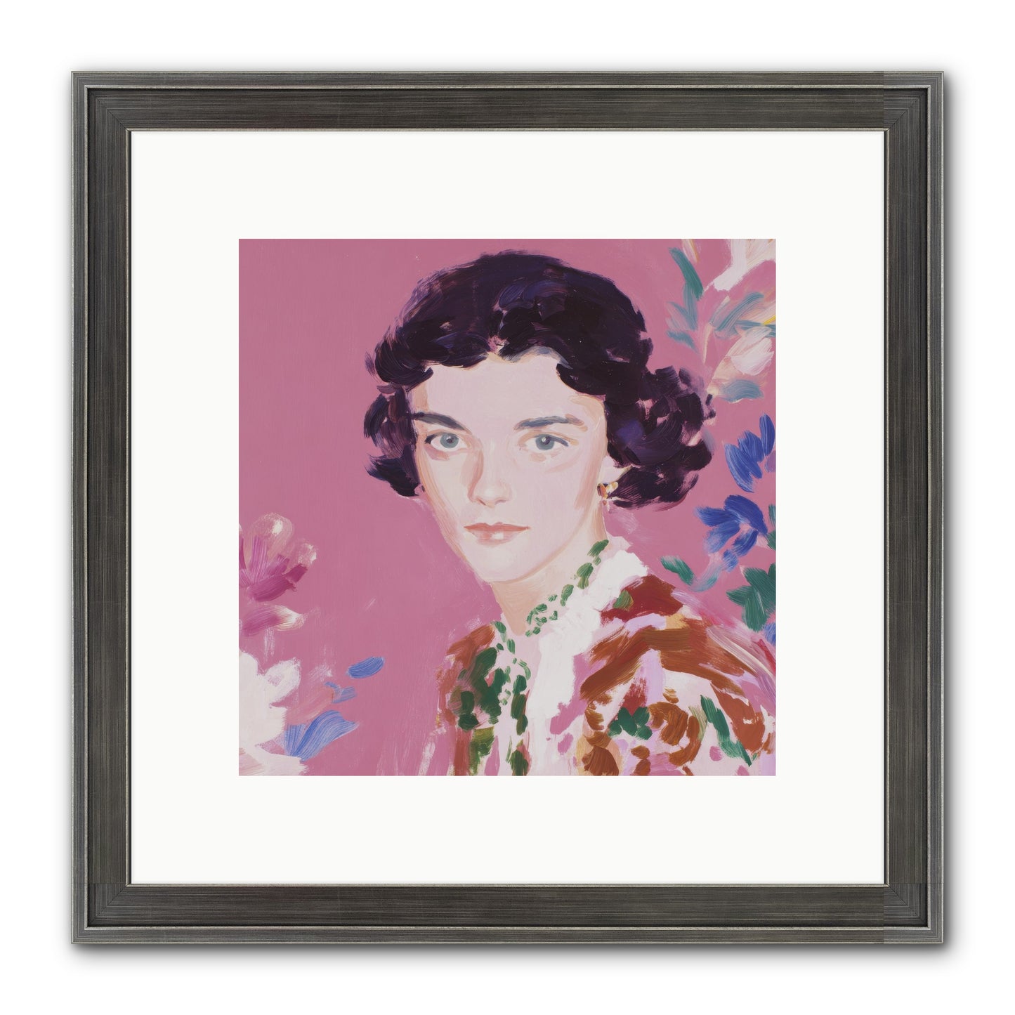A Gentle Turn Framed Print - Slimwoods Black/Silver 10x10