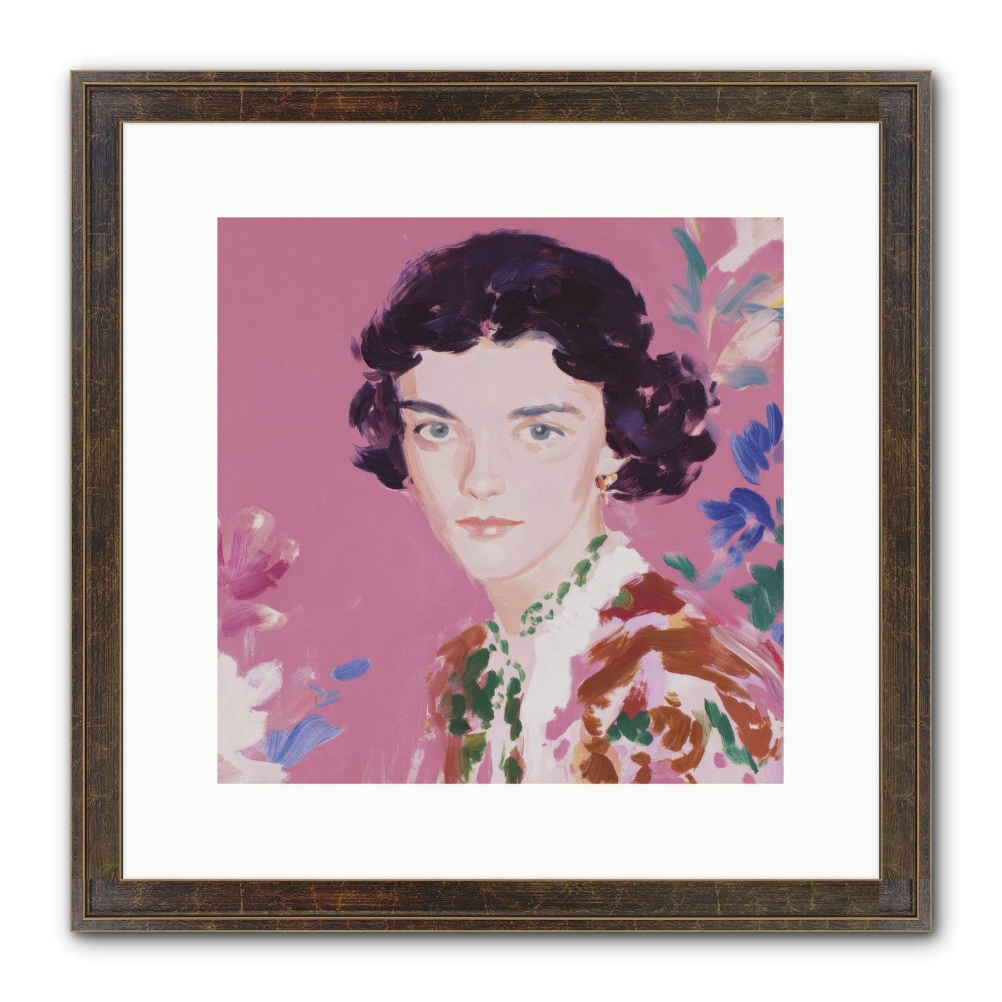 A Gentle Turn Framed Print - Slimwoods Black/Gold 12x12