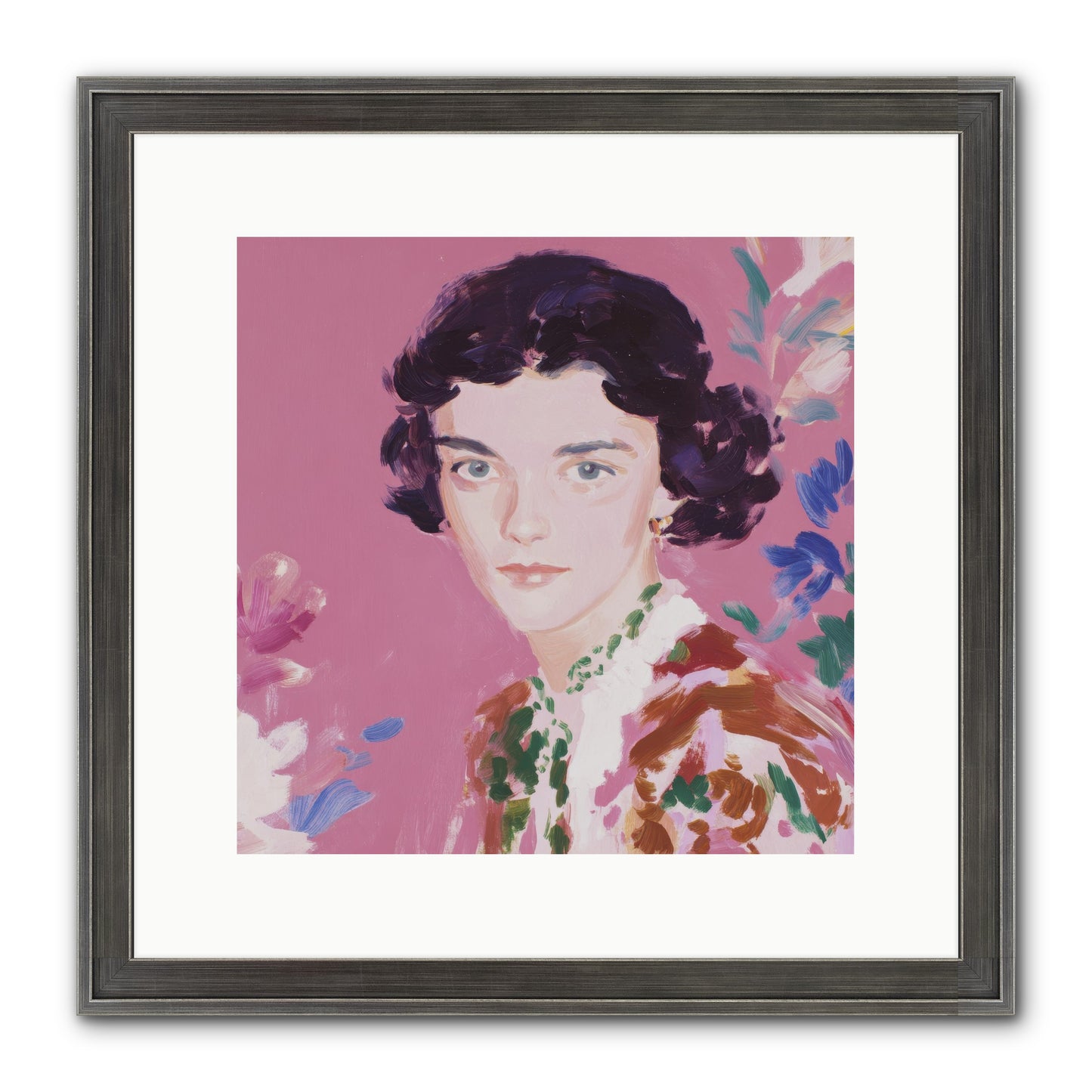 A Gentle Turn Framed Print - Slimwoods Black/Silver 12x12