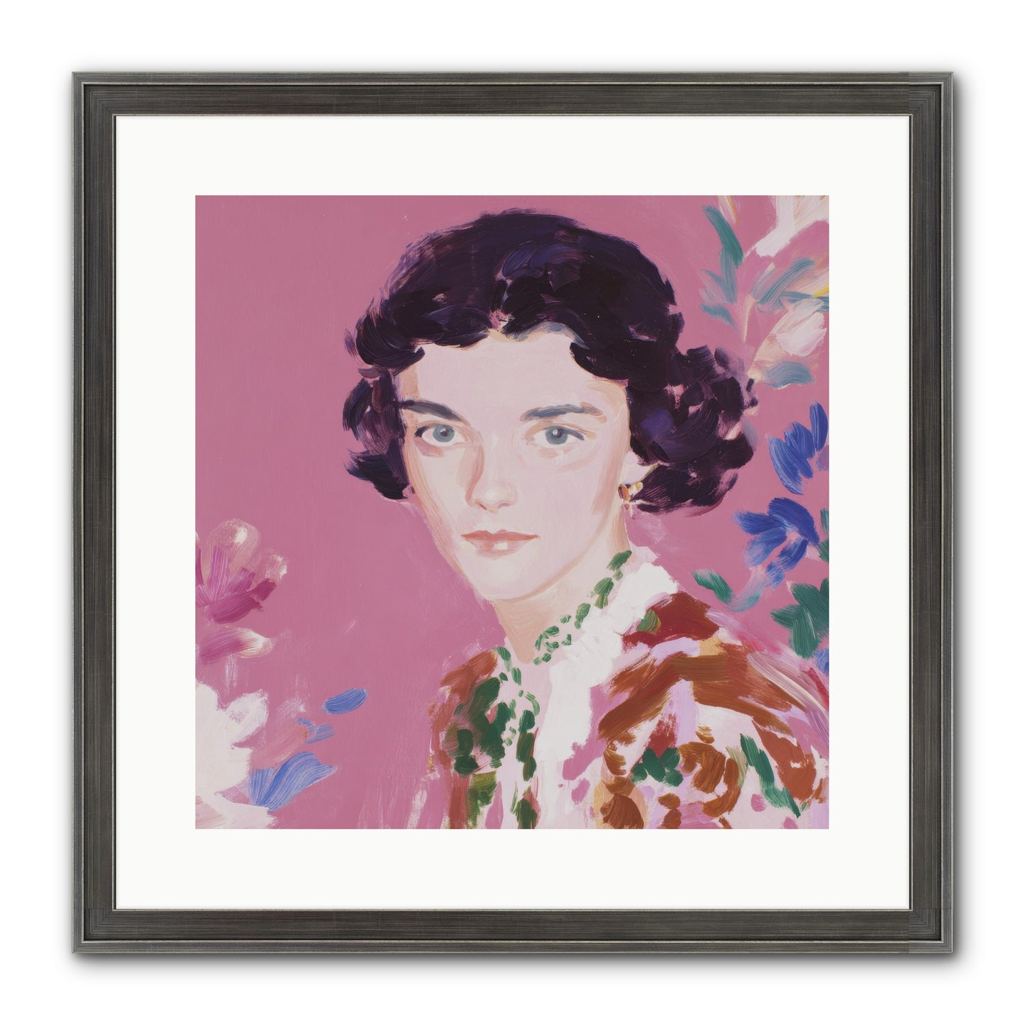 A Gentle Turn Framed Print - Slimwoods Black/Silver 16x16
