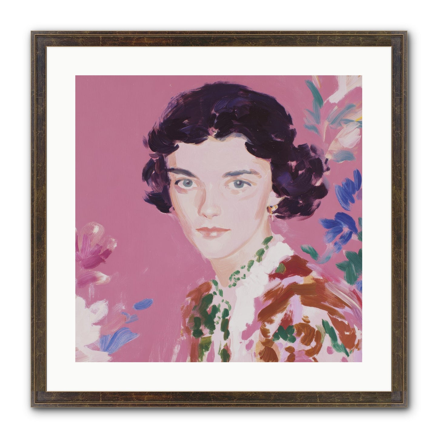 A Gentle Turn Framed Print - Slimwoods Black/Gold 20x20