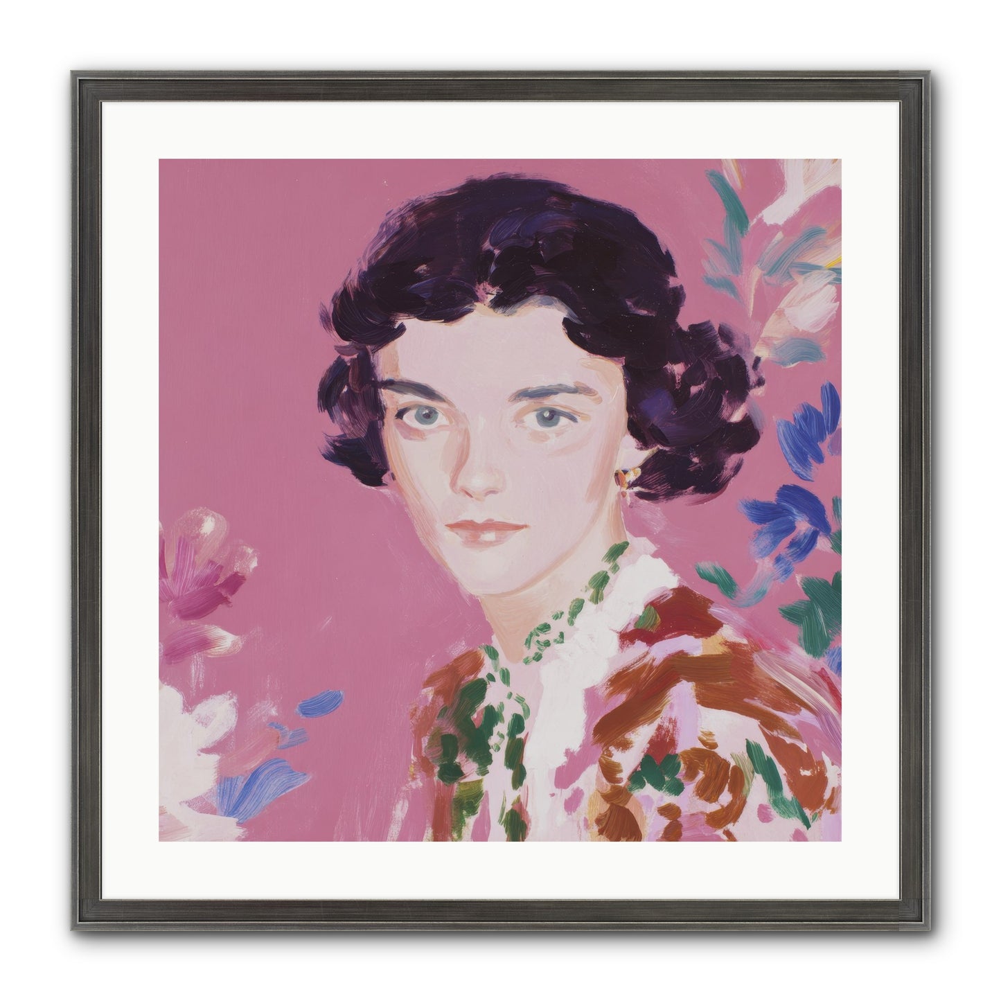 A Gentle Turn Framed Print - Slimwoods Black/Silver 24x24