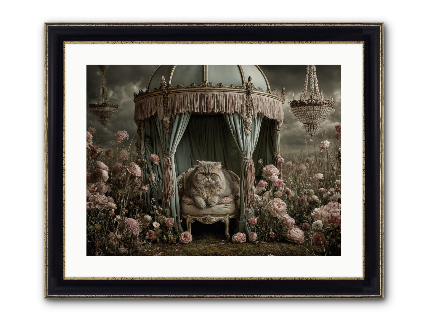 A Heart Full Of Sky Framed Print - Black & Gold 24x18