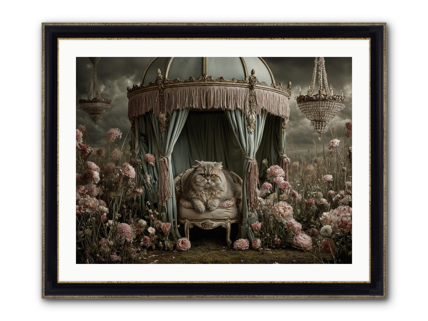 A Heart Full Of Sky Framed Print - Black & Gold 32x24