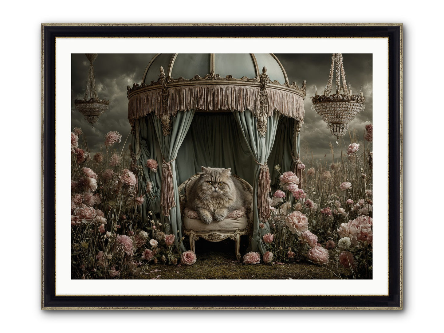 A Heart Full Of Sky Framed Print - Black & Gold 40x30
