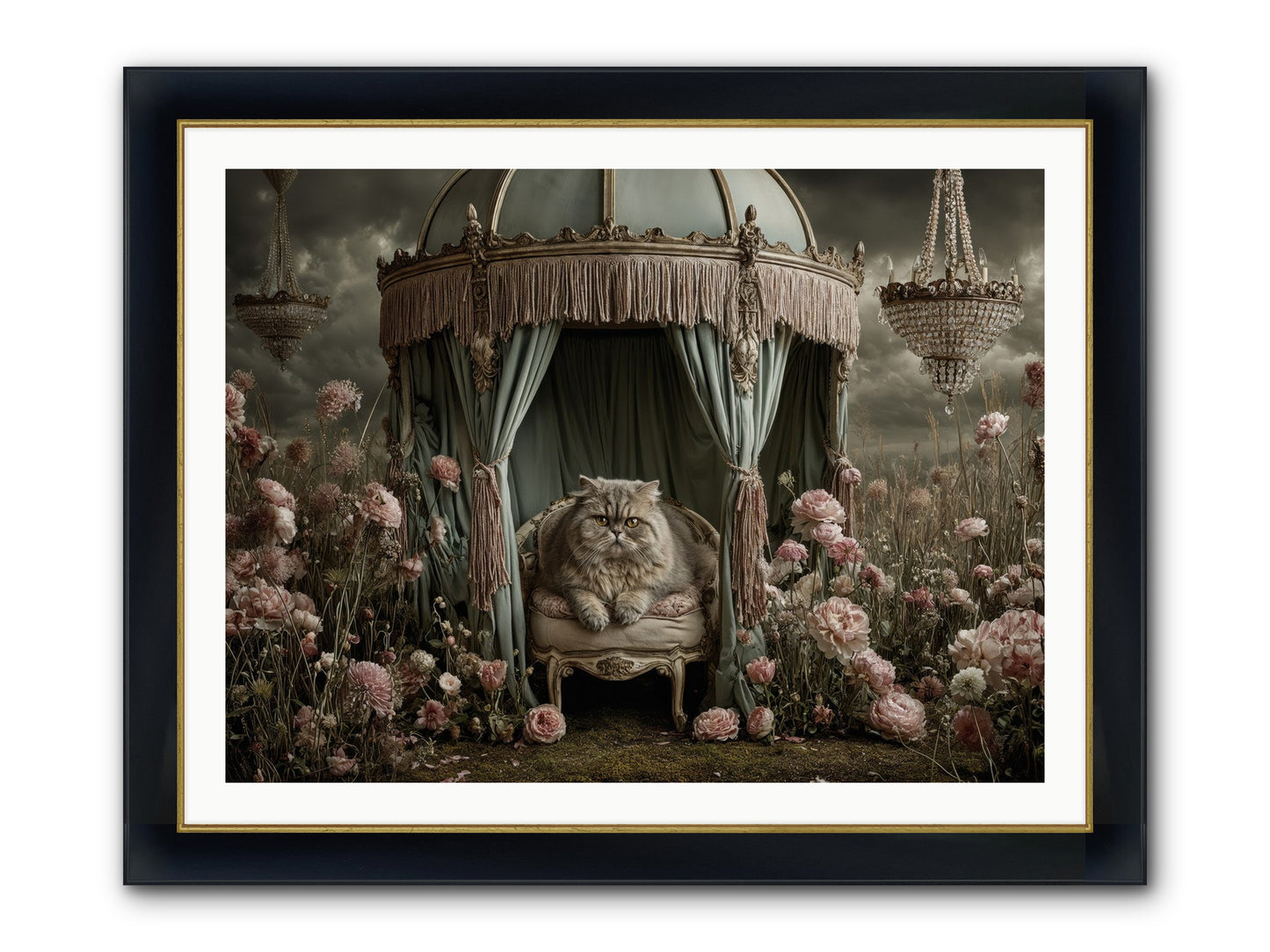 A Heart Full Of Sky Framed Print - Wide Black w/Gold 40x30