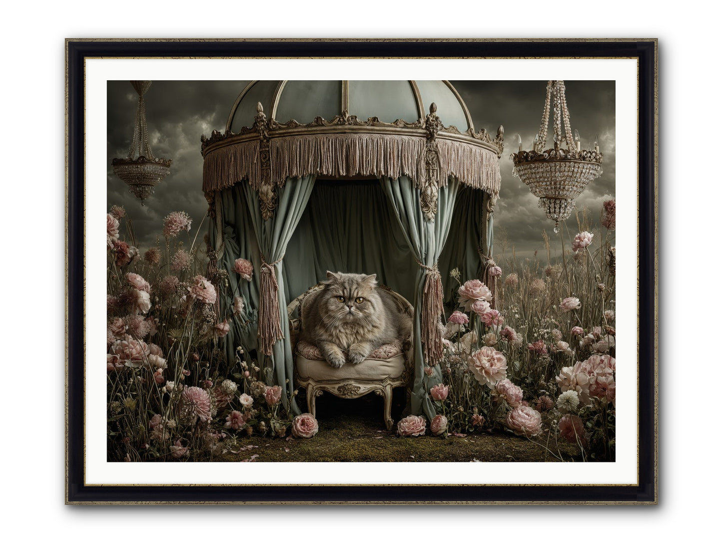 A Heart Full Of Sky Framed Print - Black & Gold 48x36