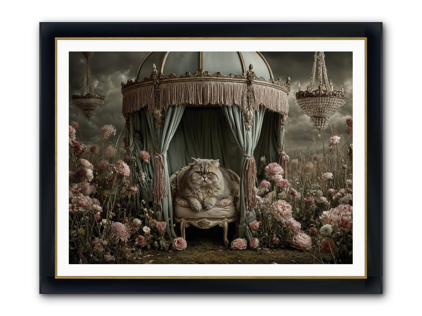 A Heart Full Of Sky Framed Print - Wide Black w/Gold 48x36