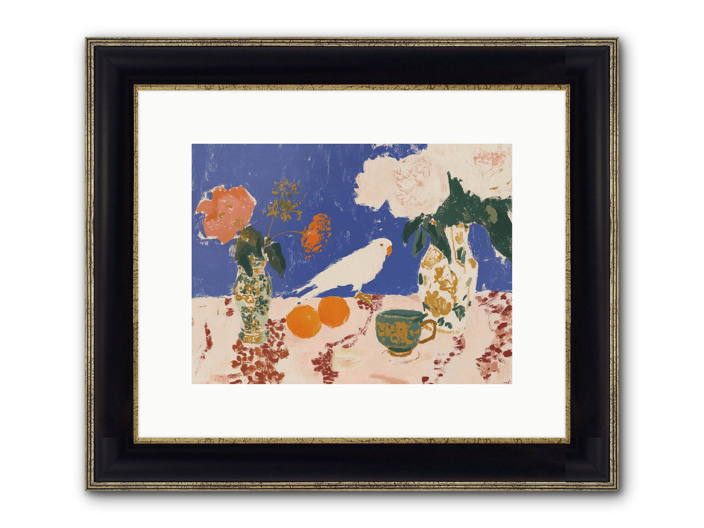 A Keen Following Framed Print - Black & Gold 12x9