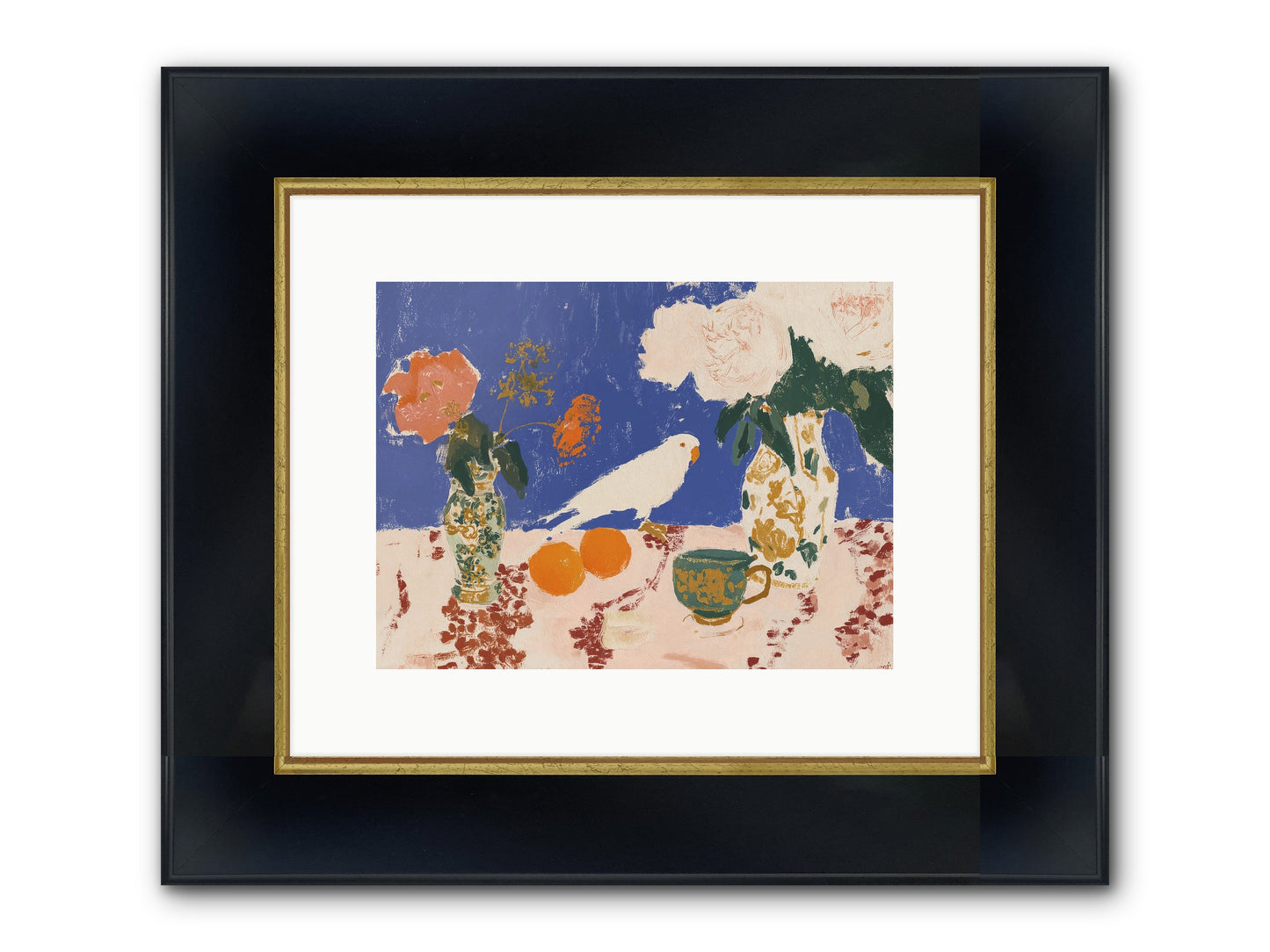 A Keen Following Framed Print - Wide Black w/Gold 12x9
