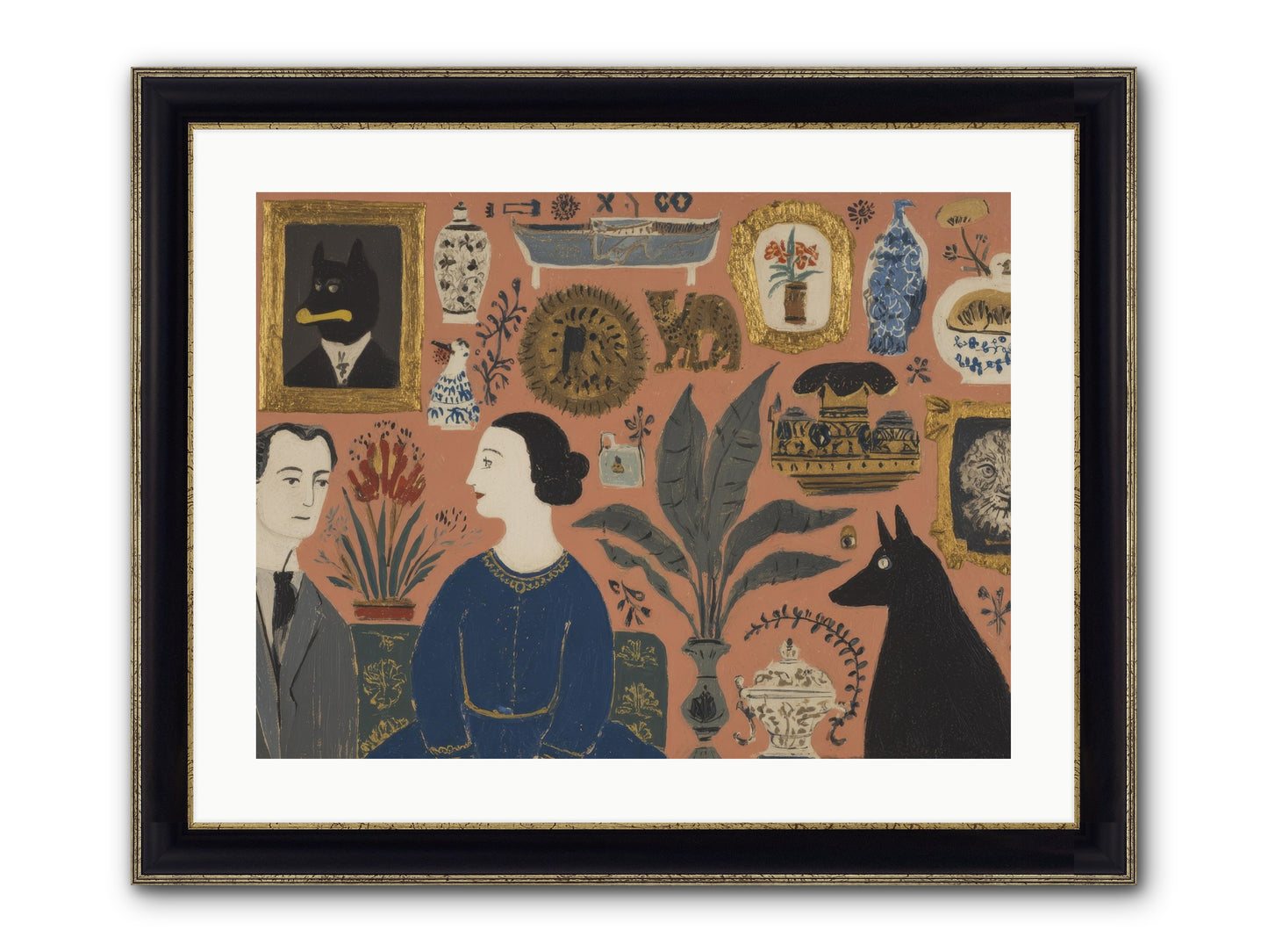 A Life Lived Among Treasures Framed Print - Black & Gold 24x18