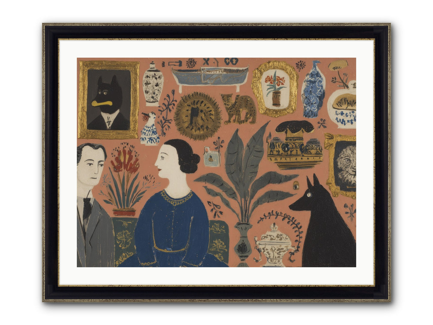 A Life Lived Among Treasures Framed Print - Black & Gold 32x24