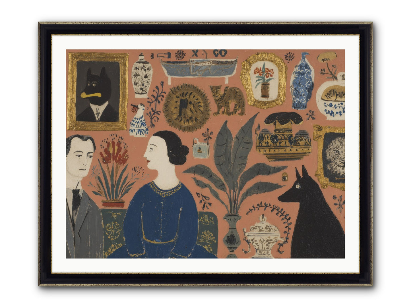 A Life Lived Among Treasures Framed Print - Black & Gold 40x30