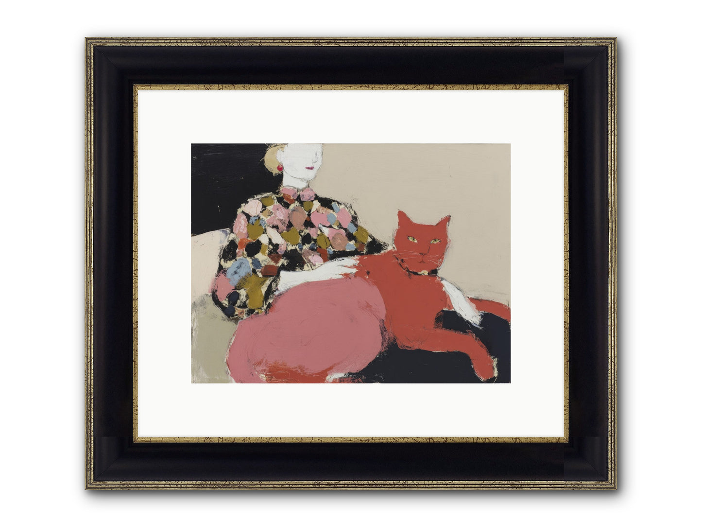 A Light Touch Framed Print - Black & Gold 12x9