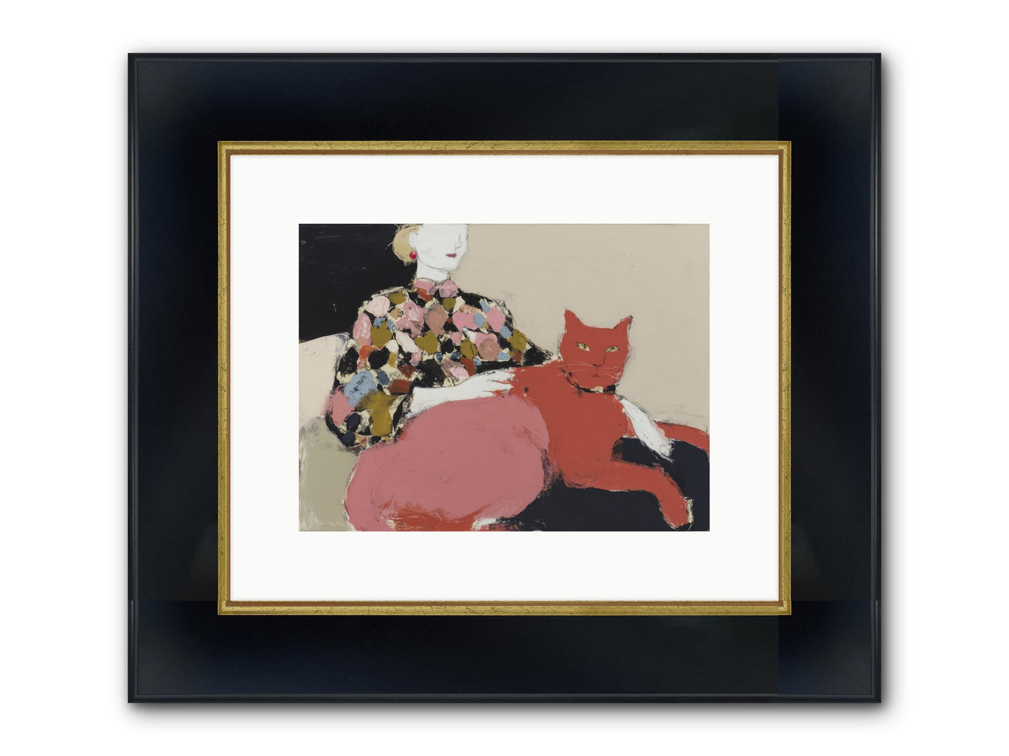 A Light Touch Framed Print - Wide Black w/Gold 12x9