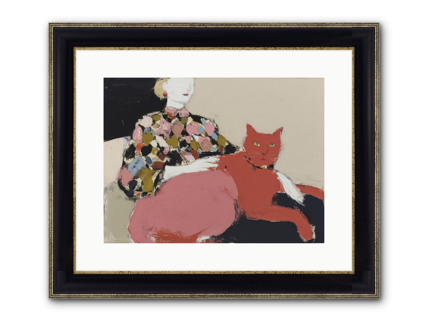 A Light Touch Framed Print - Black & Gold 16x12