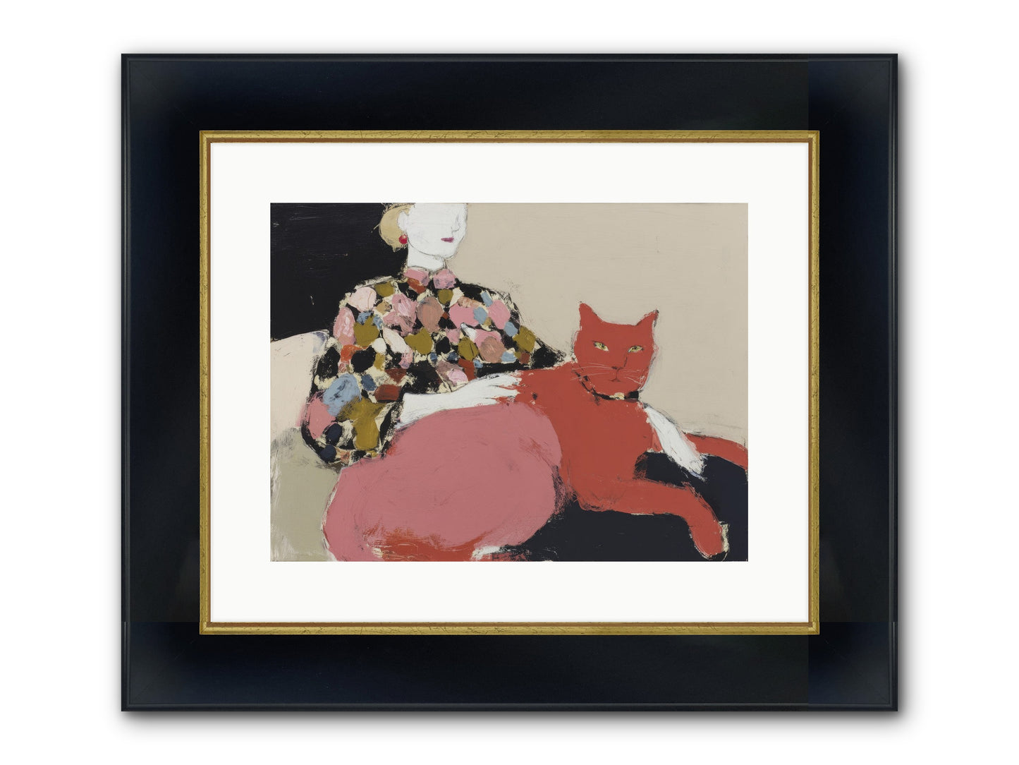A Light Touch Framed Print - Wide Black w/Gold 16x12