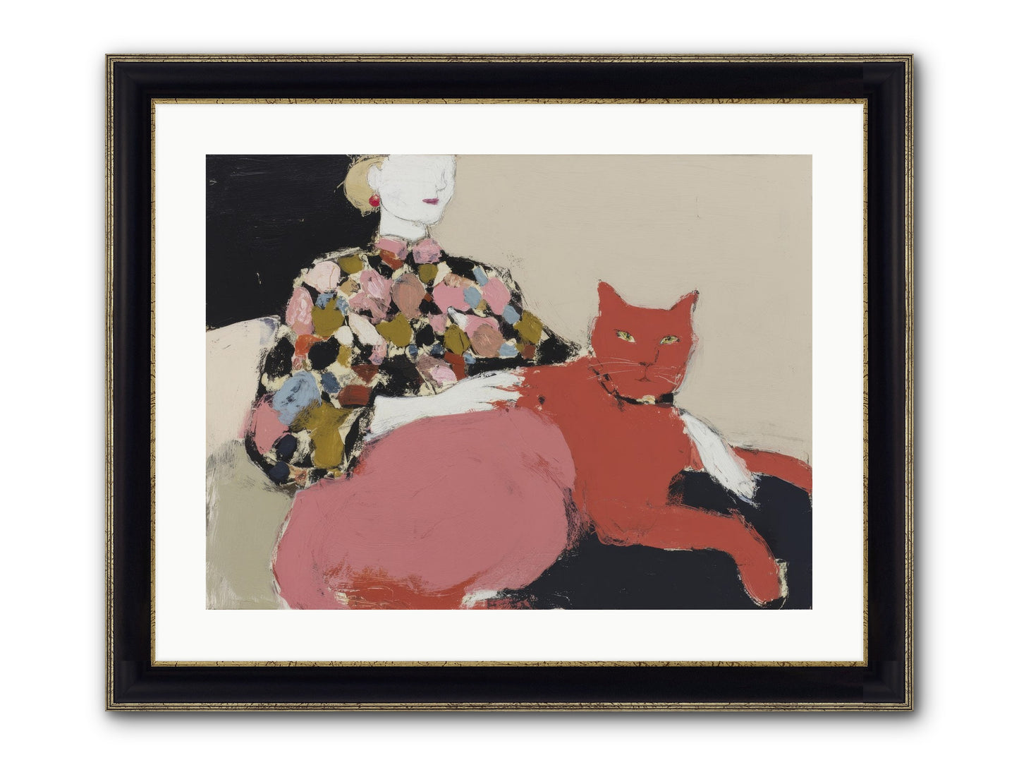A Light Touch Framed Print - Black & Gold 24x18
