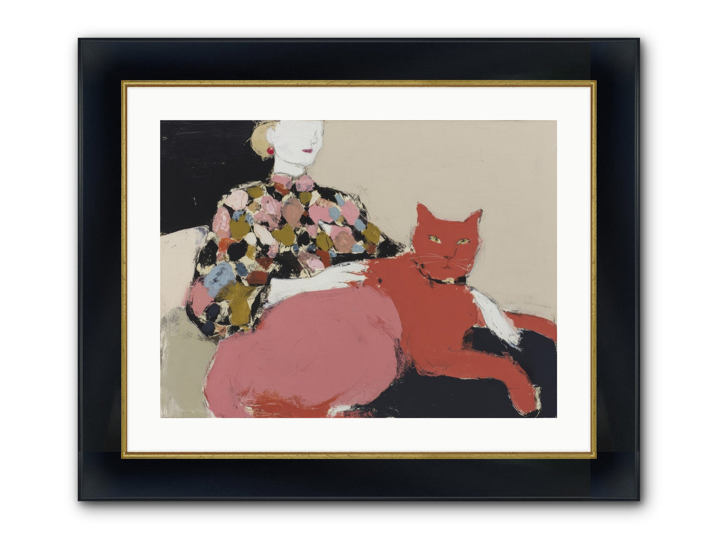 A Light Touch Framed Print - Wide Black w/Gold 24x18